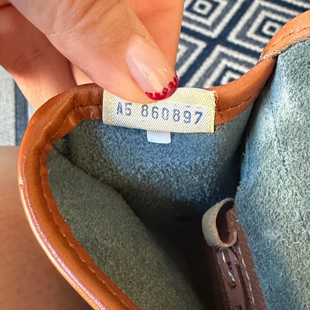 Vintage Dooney & Bourke AWL Carrier Satchel Blue/British Tan Crossbody + Strap - Picture 12 of 13